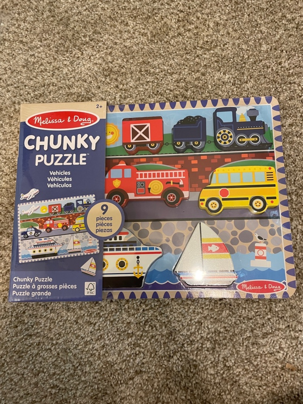 Melissa & Doug Chunky Puzzle - Blue, Red, Yellow, Green Pieces